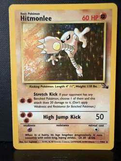 Pokemon TCG Hitmonlee 7/62 Fossil Holo Rare Wizards 1999 - Image 1