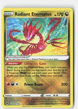 RADIANT ETERNATUS 105/159 RADIANT RARE CROWN ZENITH POKEMON NM - Image 1