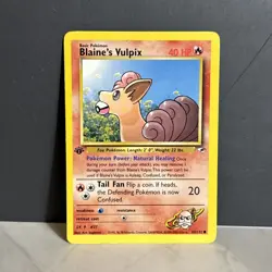 Pokemon Blaine's Vulpix 65/132 G1 Gym Heroes 1st Edition LP - Image 1