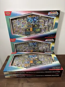 Lot of 4 Pokemon Lucario Ex Tyranitar Ex Premium Collection Prismatic Evolution - Image 1