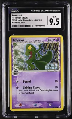 2006 Pokemon TCG Treecko EX Crystal Guardians 68/100 Reverse Holo Stamp CGC 9.5 - Image 1