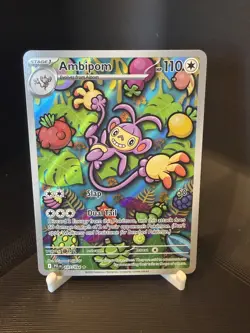 2025 Pokemon Ambipom 107/094 Phantasmal Flames Stage 1 Holo Illustration Rare - Image 1