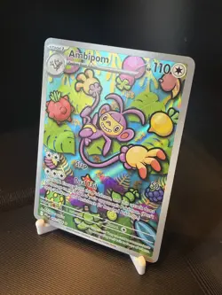 2025 Pokemon Ambipom 107/094 Phantasmal Flames Stage 1 Holo Illustration Rare - Image 3