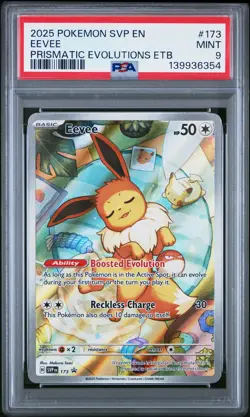2025 POKEMON SVP EN-SV BLACK STAR PROMO #173 EEVEE PSA 9 - Image 1
