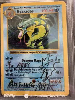 1999 Pokemon Gyarados HL - 1st Edition Authentic Auto Mitsuhiro Arita Sketch PSA - Image 5