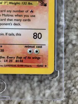 Pokemon Moltres 12/62 Fossil 1st Edition Holo Rare LP - Image 5