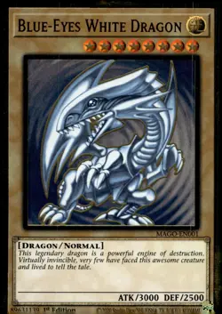 Yu-Gi-Oh! Blue-Eyes White Dragon 1st Ed. MAGO-EN001 Premium Gold Rare NM/LP x1 - Image 1