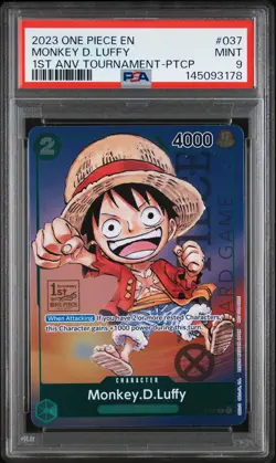 2023 ONE PIECE PROMOS 1ST ANV TOURNAMENT-PARTICIPATION MONKEY D. LUFFY PSA 9 - Image 1