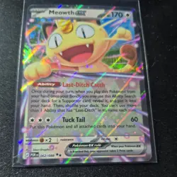Pokemon Meowth EX Holo Double Rare Card POR 062/088 Basic HP 170 English - Image 1