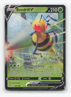 Pokemon TCG - Beedrill V 001/189 Near Mint Holo V Rare Astral Radiance - Image 1