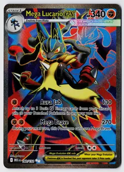 Pokemon TCG Mega Lucario ex 160/132 FULL ART Mega Evolution Playset NM - Image 1