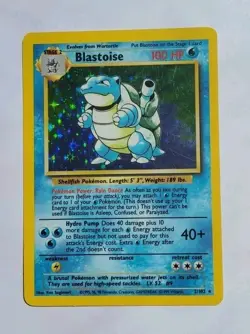 Pokemon TCG Base Set Blastoise 2/102 Holo Rare Light Play LP - Image 1