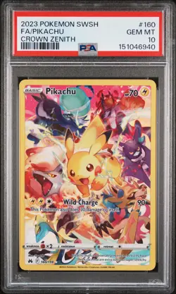 2023 Pokemon SWSH Crown Zenith Pikachu #160/159 PSA 10 GEM MINT - Image 1