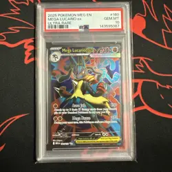 2025 POKEMON MEG EN-MEGA EVOLUTION ULTRA RARE #160 MEGA LUCARIO EX PSA 10 - Image 1