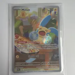 Pokemon Minun Paradox Rift 194/182 Illustration Rare Full Art Holo MINT - Image 1