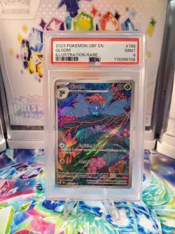Pokemon TCG Gloom 198/197 SV03 Obsidian Flames Illustration Rare Holo PSA 9 - Image 1