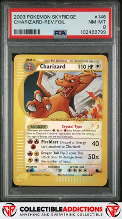 2003 Pokemon Skyridge #146 Charizard Rev.Foil PSA 8 - Image 1
