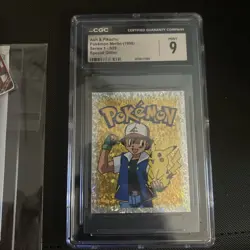 CGC Pokemon Ash & Pikachu Merlin S29 CGC 9 | Clean Centering | Vintage Glitter - Image 1
