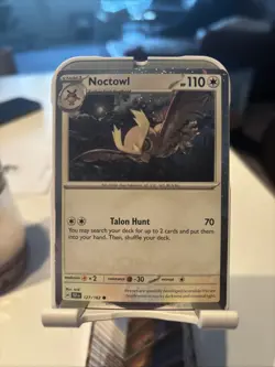 Pokemon TCG Noctowl Cosmos Holo Common with Swirl 127/162 Temporal Forces - Image 1