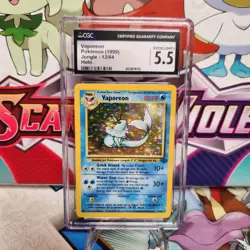 CGC 5.5 Vaporeon 12/64 Holo Rare - Jungle - Pokemon TCG - SHIPS FAST - Image 1
