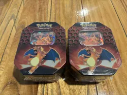 Two Pokemon TCG 2019 Hidden Fates Tin Charizard GX Factory Sealed 820650804816 - Image 1