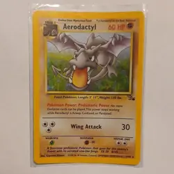 Pokemon Aerodactyl Fossil Holo Rare 1/62 English 1999 Stage 1 TCG Card - Image 1