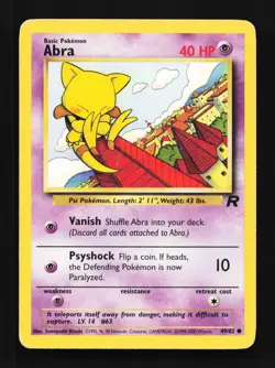 Abra 49/82 HP Team Rocket English Pokemon Card TCG - Image 1