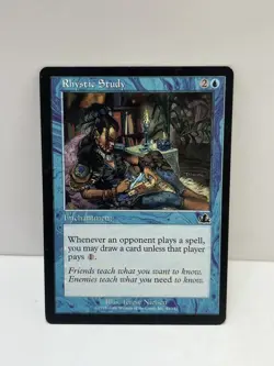MTG Magic The Gathering RHYSTIC STUDY PROPHECY VINTAGE 45/143 RARE - Image 1