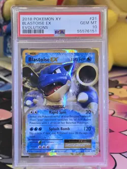 2016 Pokemon XY Blastoise EX Evolutions #21 psa 10 - Image 1