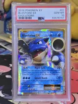 2016 Pokemon XY Blastoise EX Evolutions #21 psa 10 - Image 3