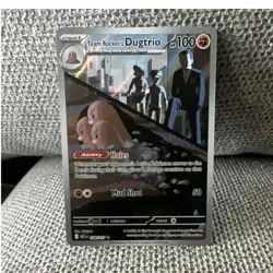 Pokemon TCG Team Rocket's Dugtrio Rare Full Art Holo 100 HP 239/217 ASC 2023 - Image 1