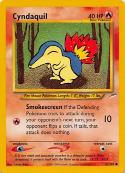 CYNDAQUIL 61/105 C NEO DESTINY POKEMON UNLIMITED HP - Image 1