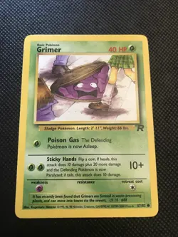 Grimer Pokemon Card 57/82 - Near Mint - Team Rocket 1999 Original - Image 1