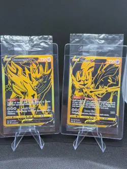Pokemon Zacian V SWSH076 & Zamazenta V SWSH077 Black & Gold Promos NM - Image 1