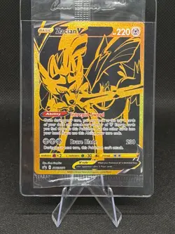 Pokemon Zacian V SWSH076 & Zamazenta V SWSH077 Black & Gold Promos NM - Image 2