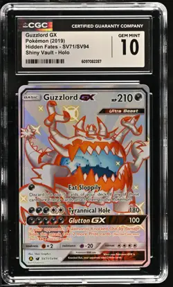 CGC 10 - 2019 Pokemon Hidden Fates Guzzlord GX #SV71 - Shiny Vault Holo - Image 1