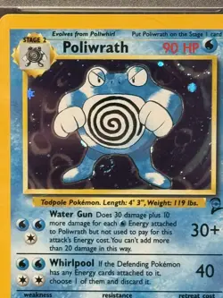 2000 Pokemon Poliwrath 15/130 Base Set 2 Rare Holo PSA 9 MINT SWIRL - Image 5