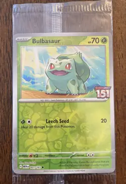 Bulbasaur Pokemon TCG Scarlet & Violet 151 Best Buy Stamped Promo Sealed 001/165 - Image 1