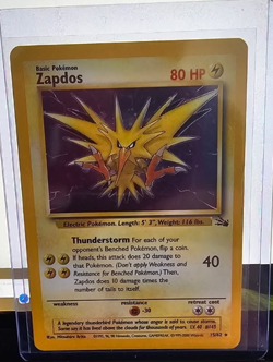 Pokemon TCG 1999-2000 Zapdos Holo-Rare 15/62 Fossil Set (Good Condition/LP) - Image 1