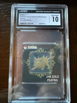 Jolteon Pokemon Candy Sticker (2023) Korean Striking 24K Gold Plating CGC 10 - Image 1