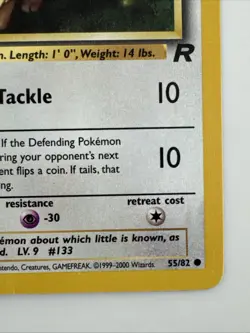 Eevee First Edition Team Rocket 55/82 Pokemon TCG MP - Image 5