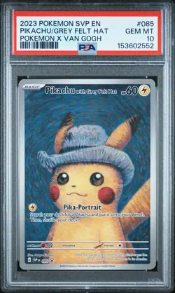 2023 Pokemon SVP EN-SV Black Star Promo #085 Pikachu With Grey Felt Hat PSA 10 - Image 1