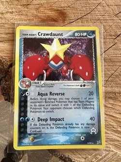 2004 POKEMON EX TEAM MAGMA VS TEAM AQUA #2 TEAM AQUA'S CRAWDAUNT HOLO CARD - Image 1