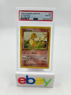 1999 Pokemon GERMAN 1st Edition Base Set Glumanda-Charmander 46/102 PSA 8 - Image 1