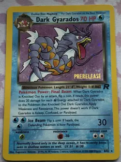 DARK GYARADOS 2000 POKEMON BASE TEAM ROCKET PRERELEASE RARE 8/82 Q6859 - Image 1