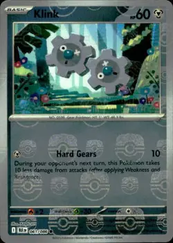 Klink 061/086 Common Black Bolt Pokemon Reverse Holo NM master ball - Image 1