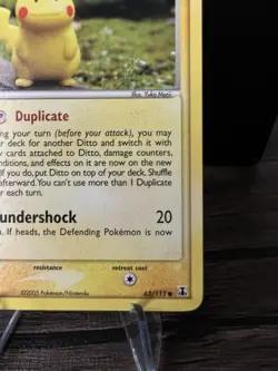 2005 Pokemon Ditto (Pikachu) 63/113 Ex Delta Species Non-Holo Regular - Image 4