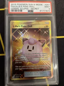 2019 Pokemon Cosmic Eclipse Lillie's Poke Doll Gold Secret 267/236 PSA 9 Mint! - Image 2