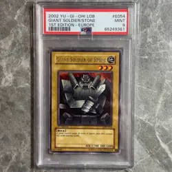 GIANT SOLDIER OF STONE LOB-E054 1st Edition Rare PSA 9 MINT YuGiOh Europe - Image 1