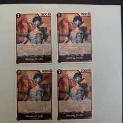 4X Monkey D Luffy R OP15-092 Adventure on Kami’sIsland One Piece OP15 PLAYSET NM - Image 1